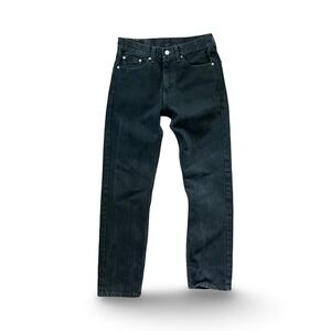 Levis 505 Regular Fit Straight Leg Black Denim Jeans Mens 30x32 00505-0260